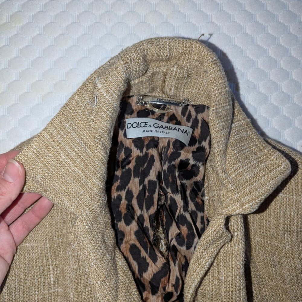 Dolce & Gabanna Tweed Coat with matching Dress Leopard lining